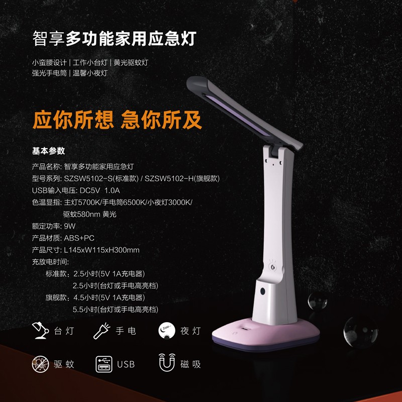 智享多功能家用应急灯 SZSW5102 系列